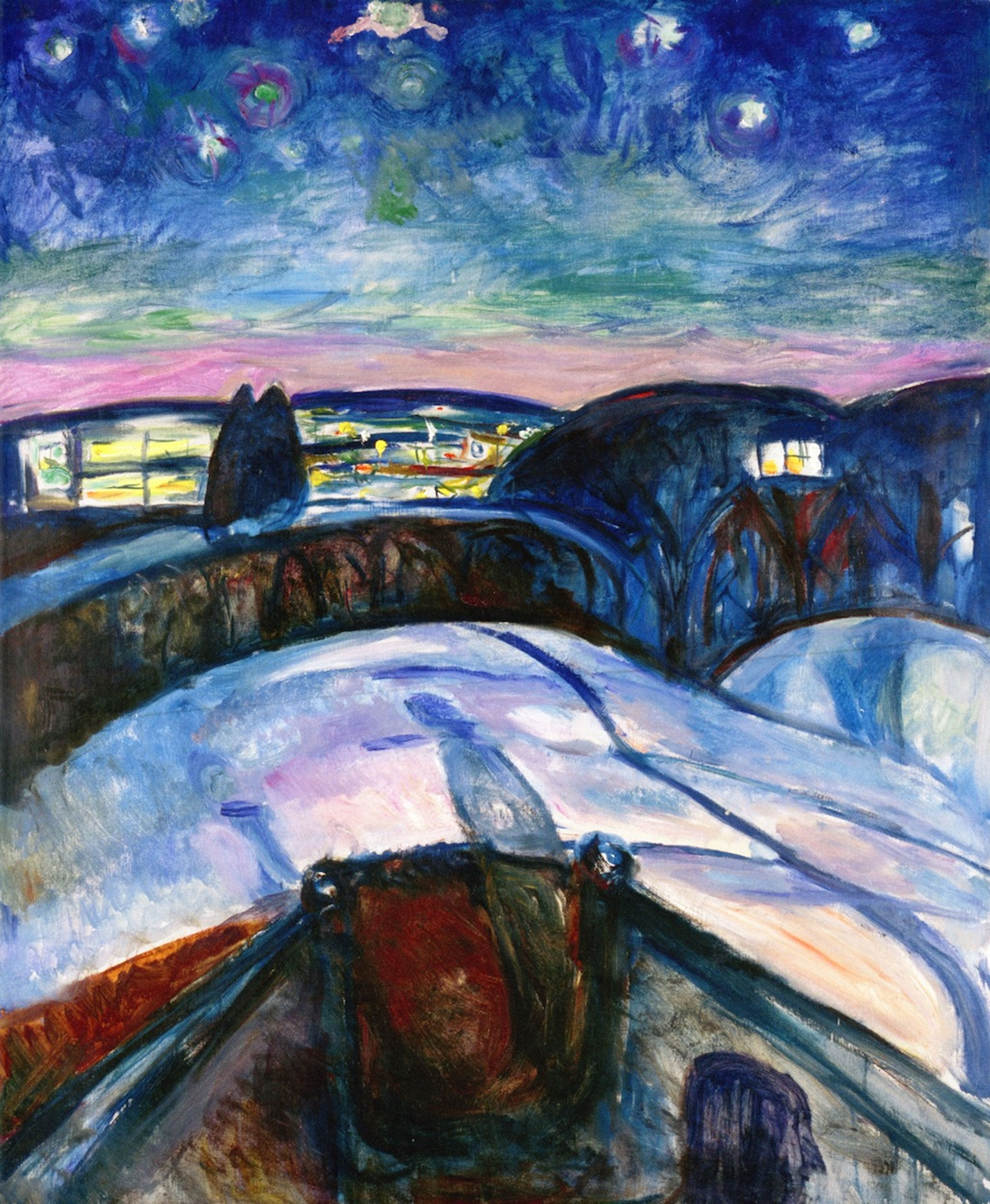 Grafikkmotiv: Stjernenatt, av Edvard Munch