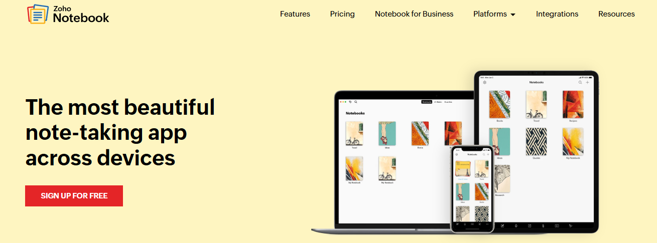 Zoho Notebook