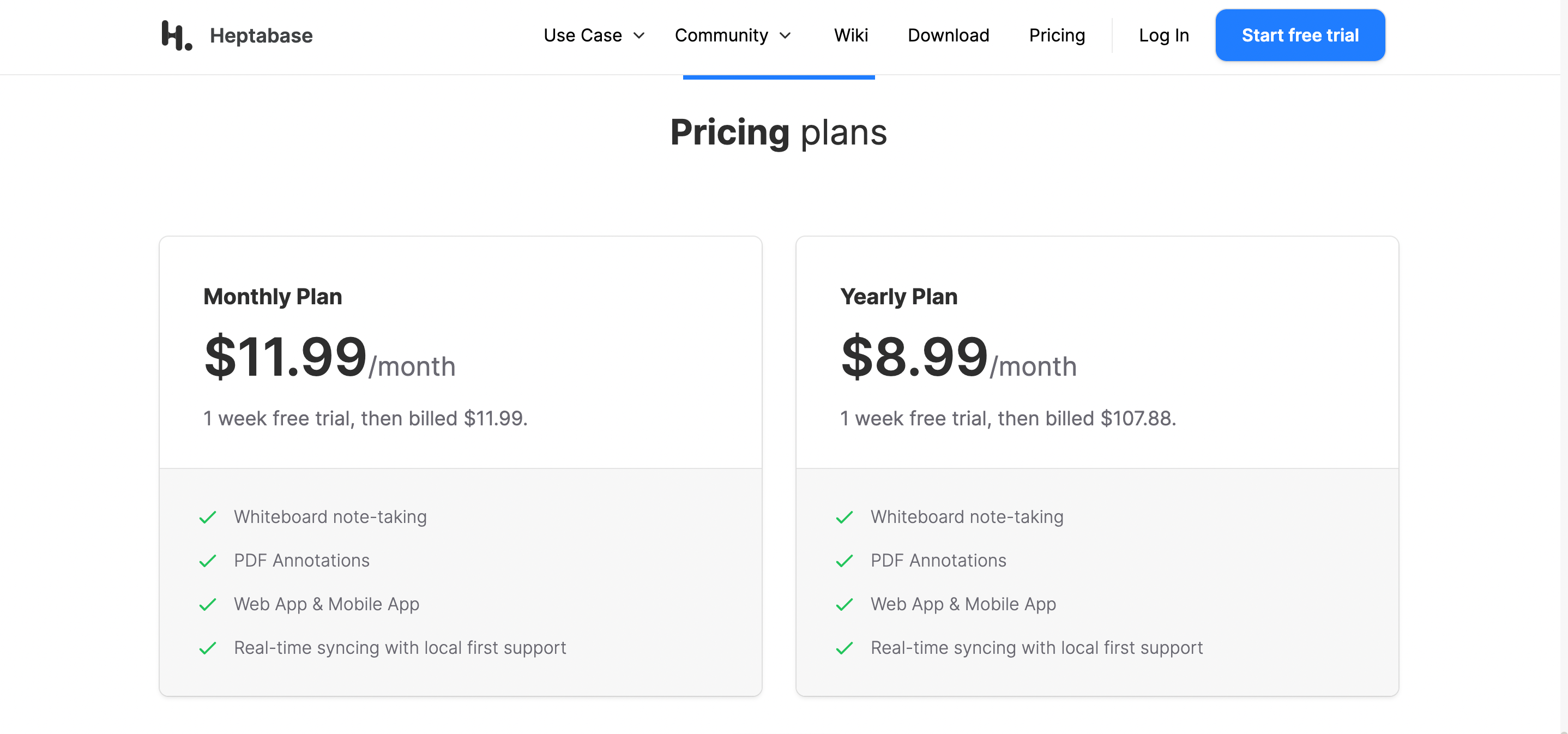heptabase pricing