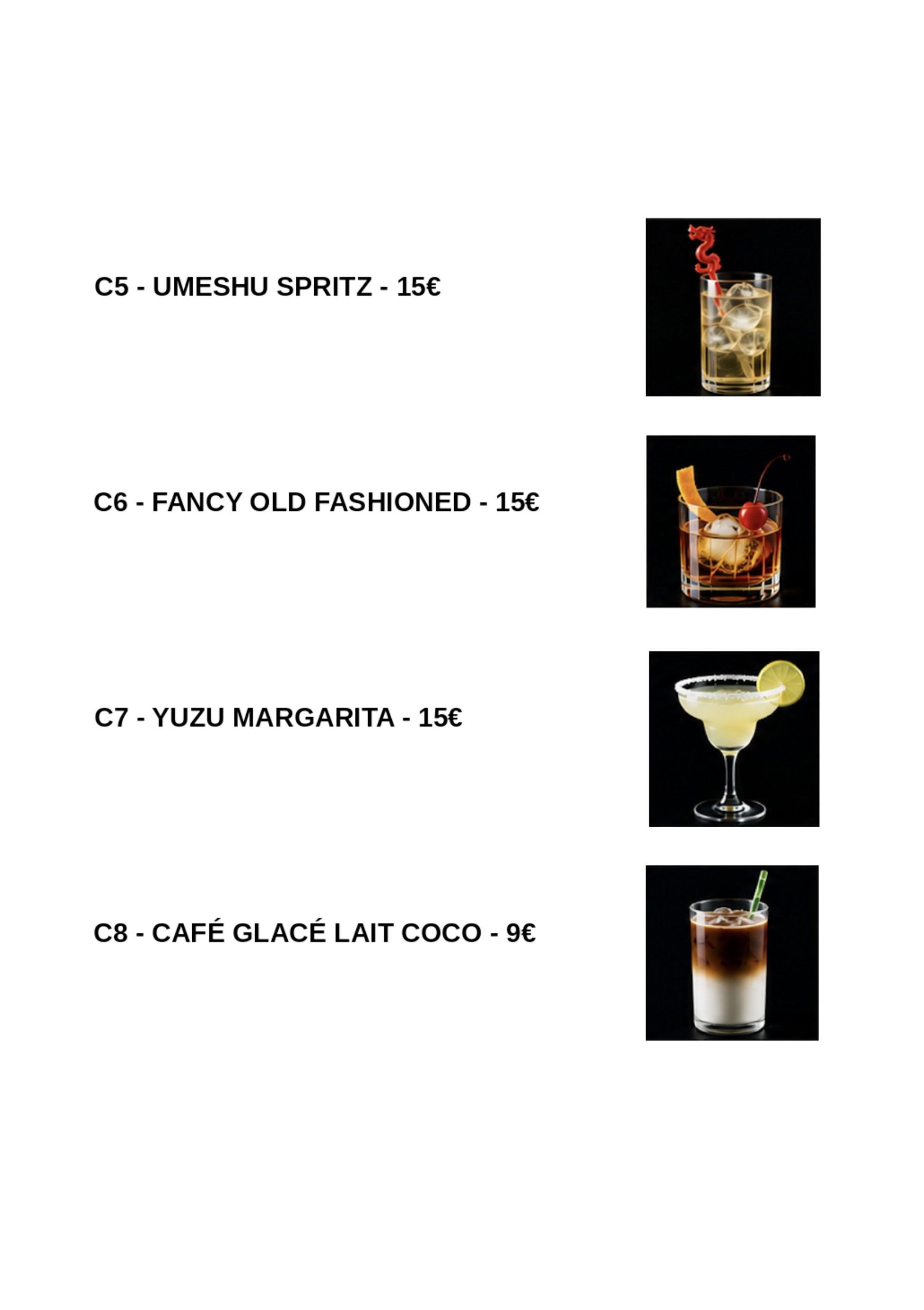 Menu drink 2