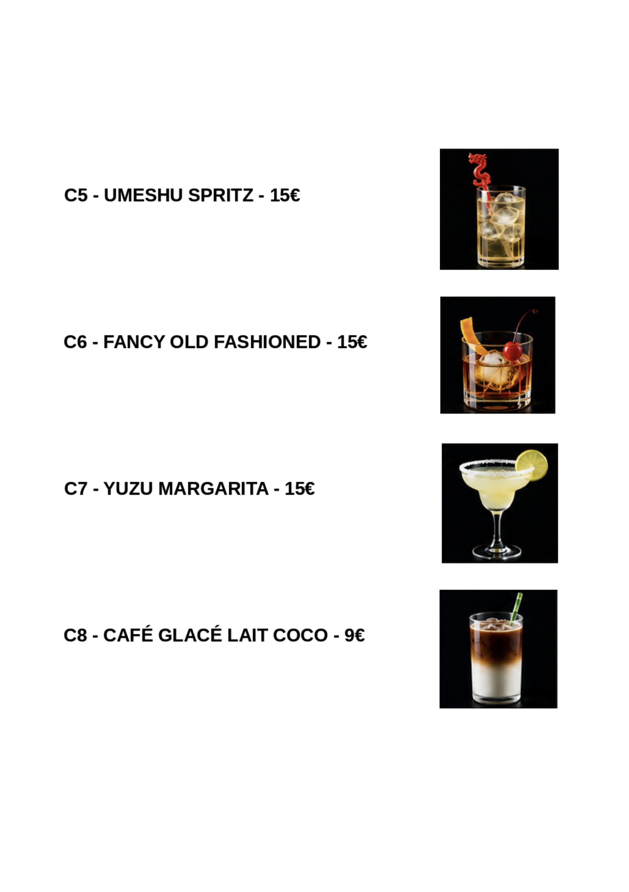 Menu drink 2