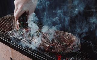 Venison Topside on Hibachi Grill