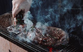 Venison Topside on Hibachi Grill