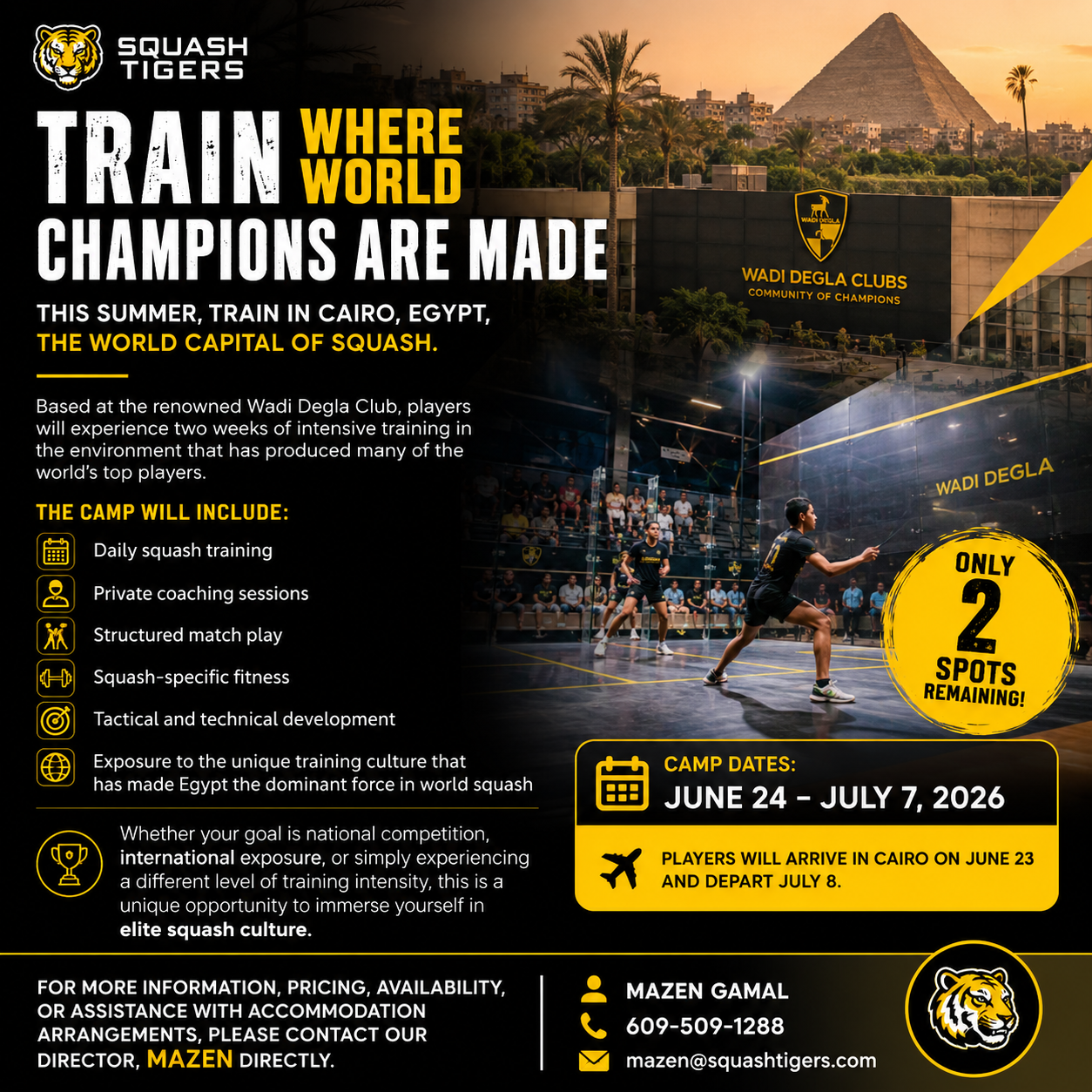 Train in the World Capital of Squash This Summer