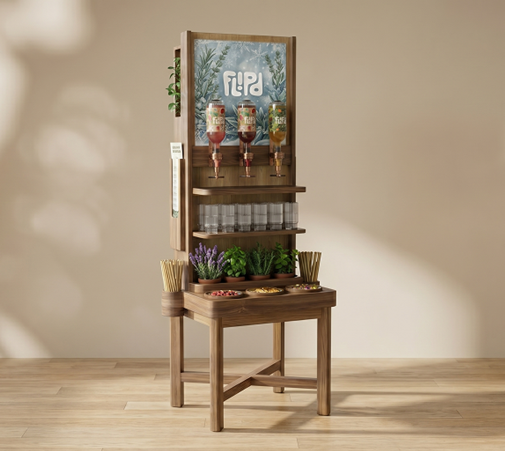 Staand siropenstation — een echte eyecatcher