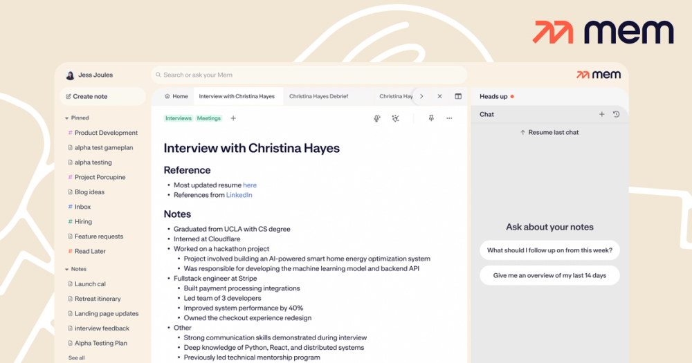 Screenshot of Mem Screenshot of Mem