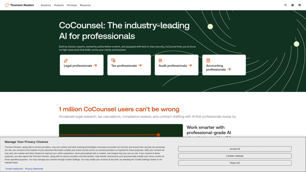 Screenshot of CoCounsel Screenshot of CoCounsel