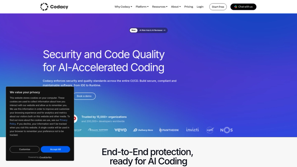 Screenshot of Codacy Screenshot of Codacy