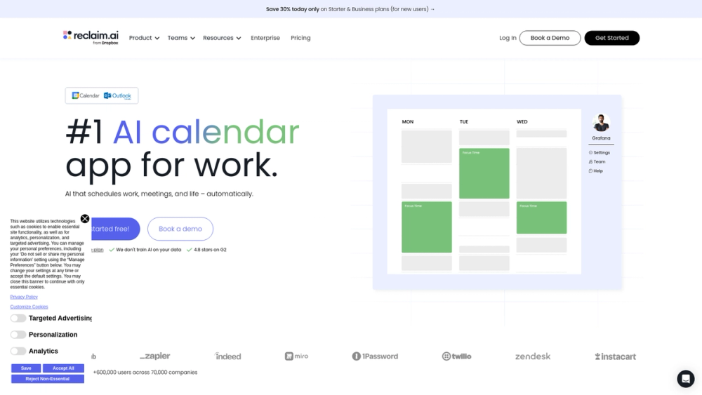 Screenshot of Reclaim Screenshot of Reclaim