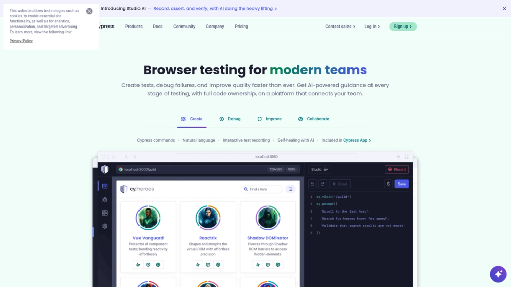 Screenshot of Cypress Screenshot of Cypress