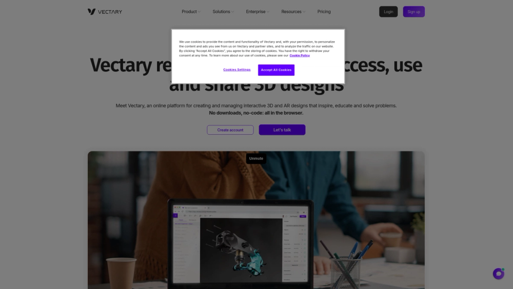 Screenshot of Vectary