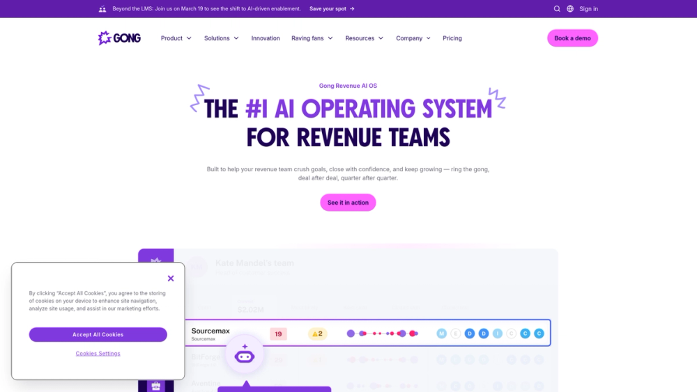 Screenshot of Gong - Revenue AI OS
