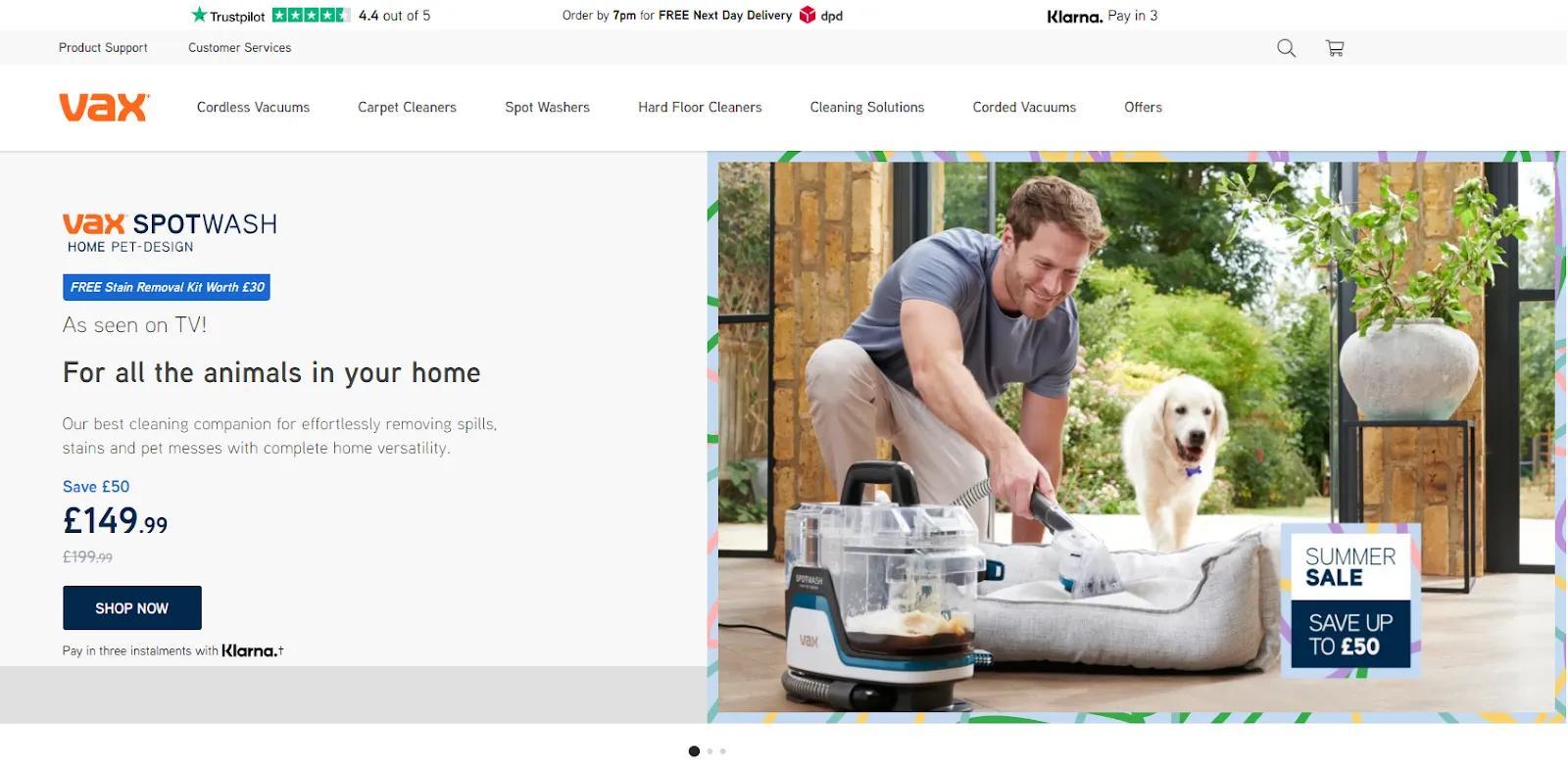 Vax Uk — case study screenshot