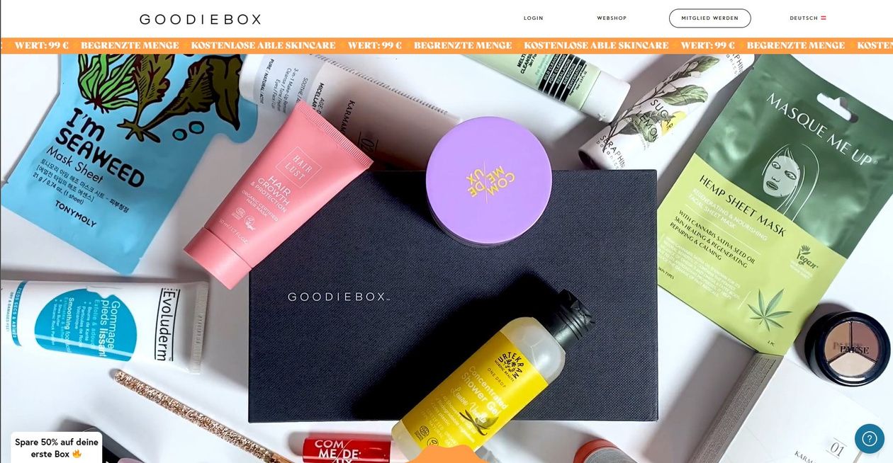 Goodiebox — case study screenshot