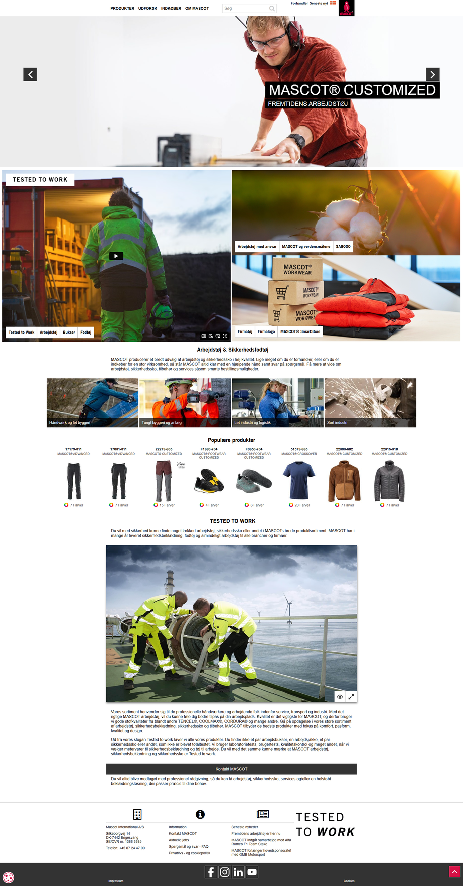 Mascot Workwear — case study screenshot