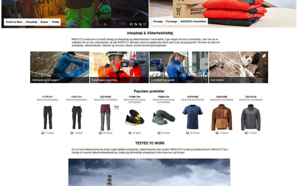 Mascot Workwear — full-page screenshot