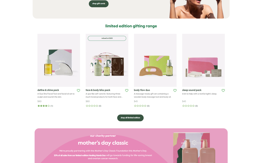 Endota — full-page screenshot
