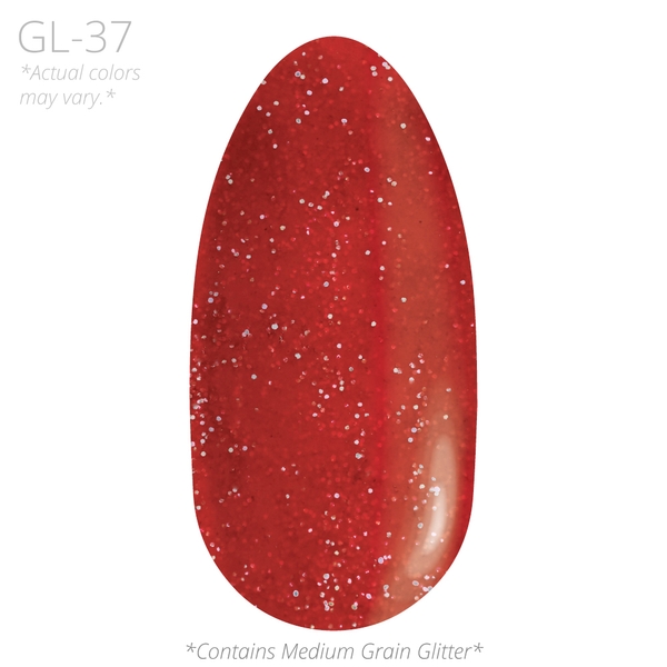 GL37 Rich Red with Glitter