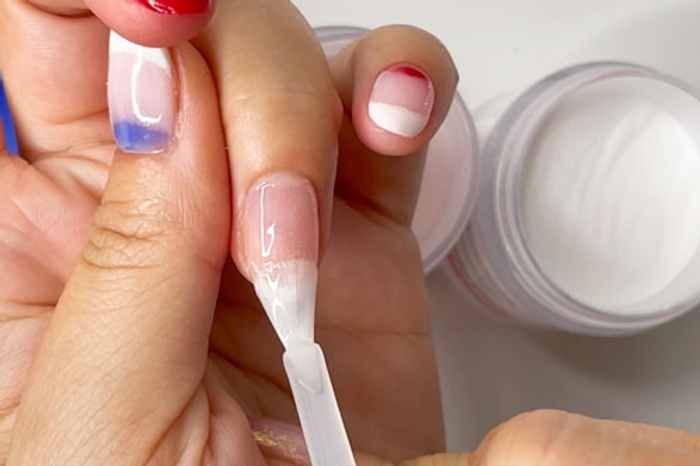 Red, White, and Blue Dip Nail Design - wide 6