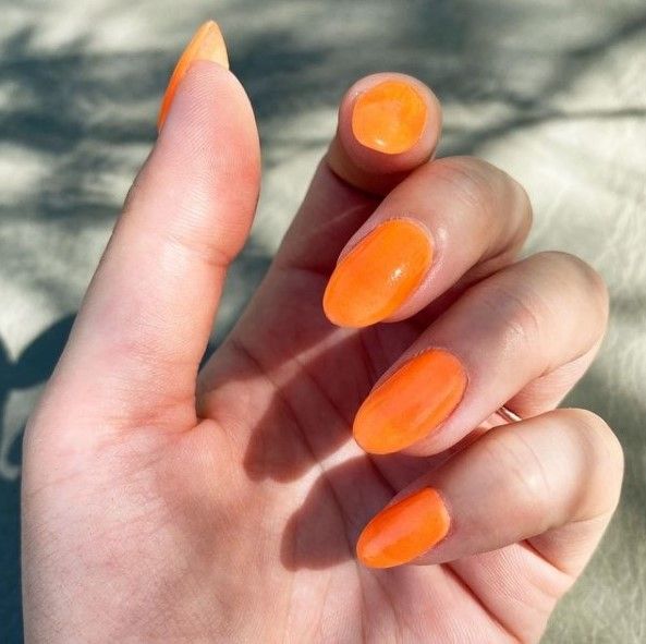 Buy Reetan Oval Matte Press Nails Long Dark Orange Fake Nails Ballerina  Acrylic False Nails for Women and Girls(24PCS) Online at desertcartOMAN