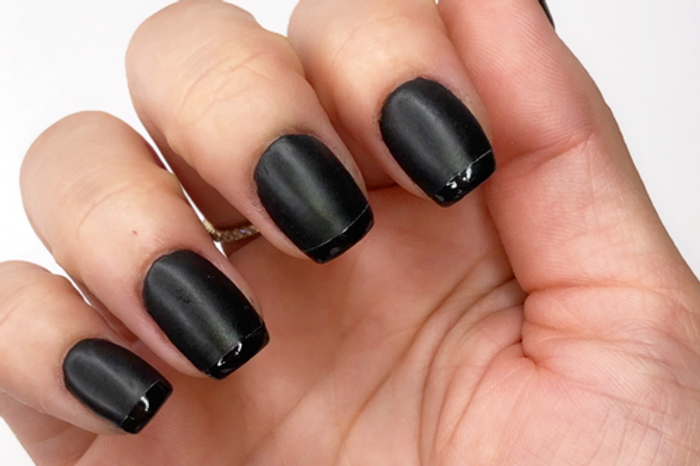 2. Matte Black French Tip Nails - wide 4