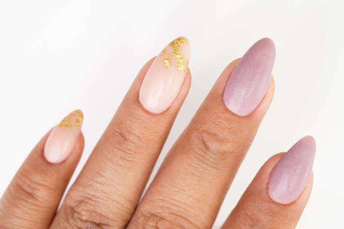 How To Apply Matte Nails With Gold Foil