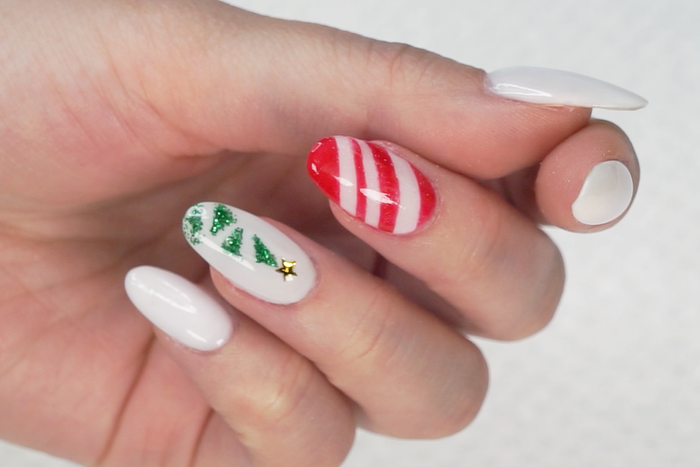 4. Glittery Candy Cane Nails - wide 3