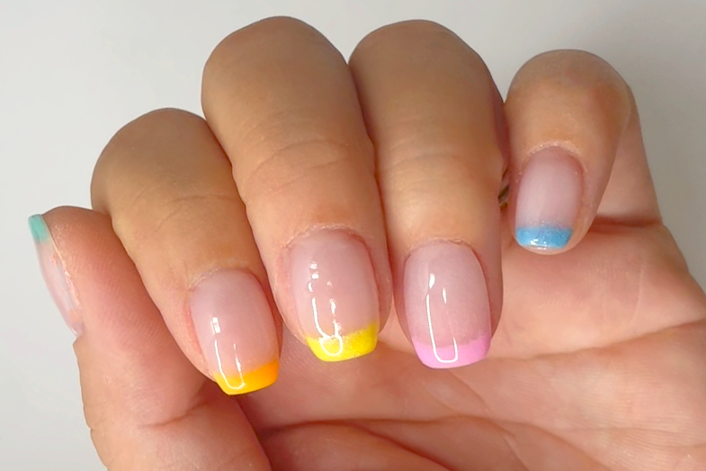 EASY PASTEL DOUBLE FRENCH MANICURE NAIL TUTORIAL - YouTube