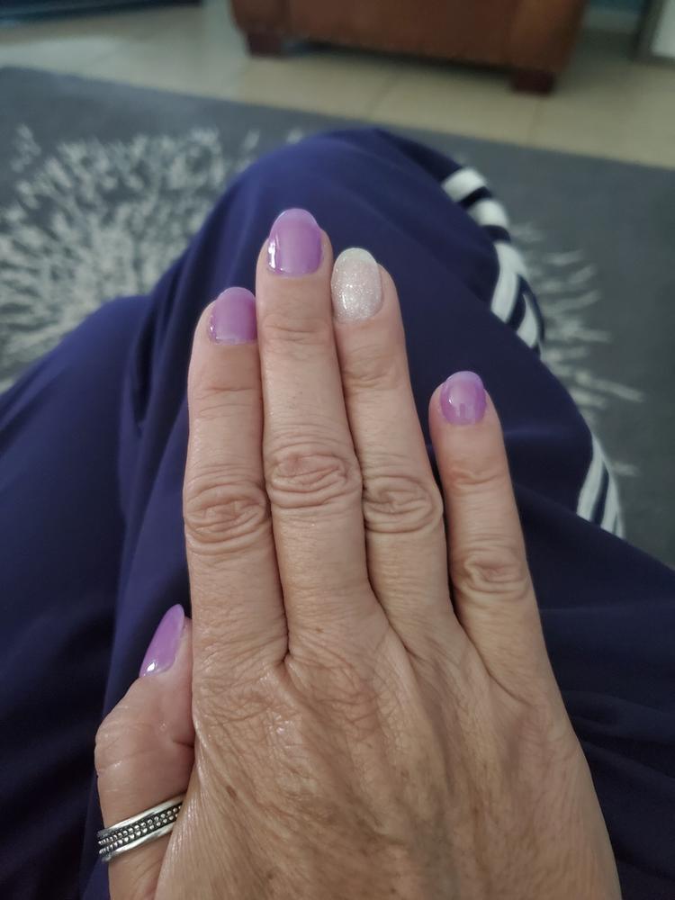 light purple dip nails