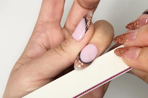 24pcs Rose Gold Design False Nails Artificial Acrylic Nail Tips Press On  Nails Medium Length Ballerina
