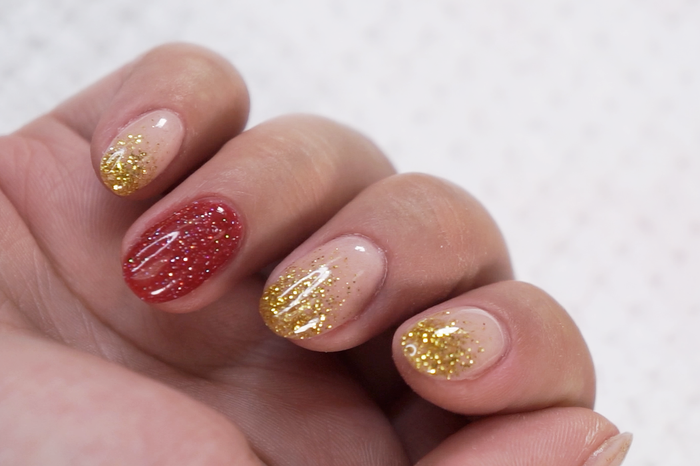 Glitter Ombre Nails With Gold Tips Tutorial For Dip Powder | DipWell