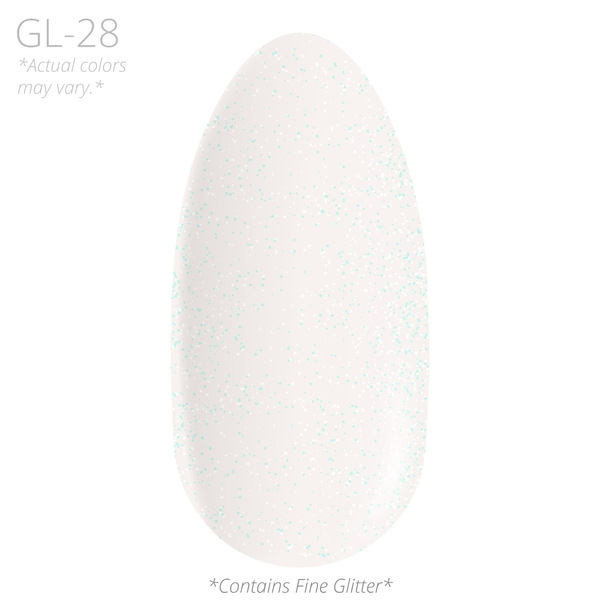 GL 28 (White with white & turquoise glitter)