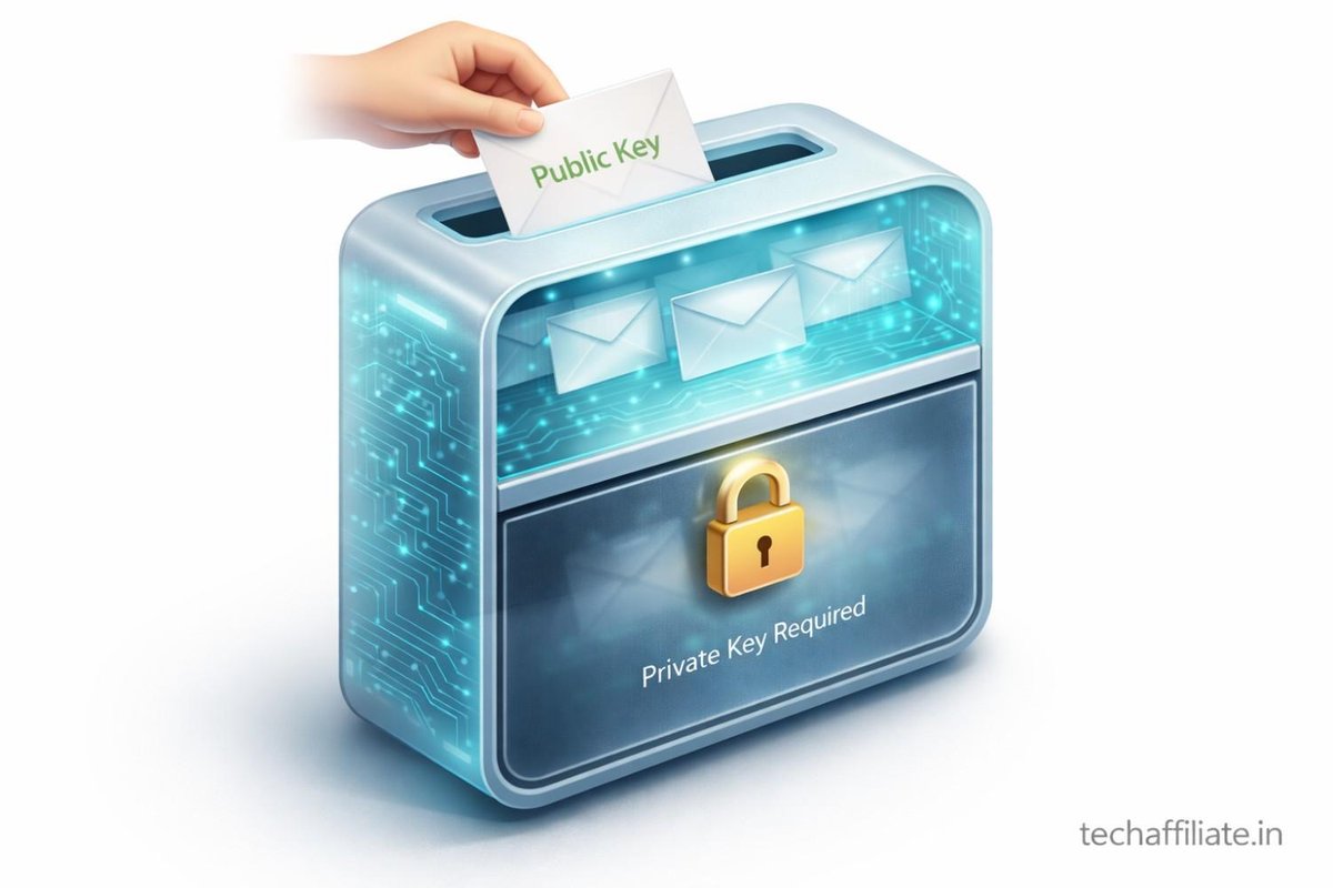 public key cryptography mailbox analogy visual diagram