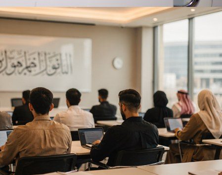 المتسابقون في قاعة الاختبار