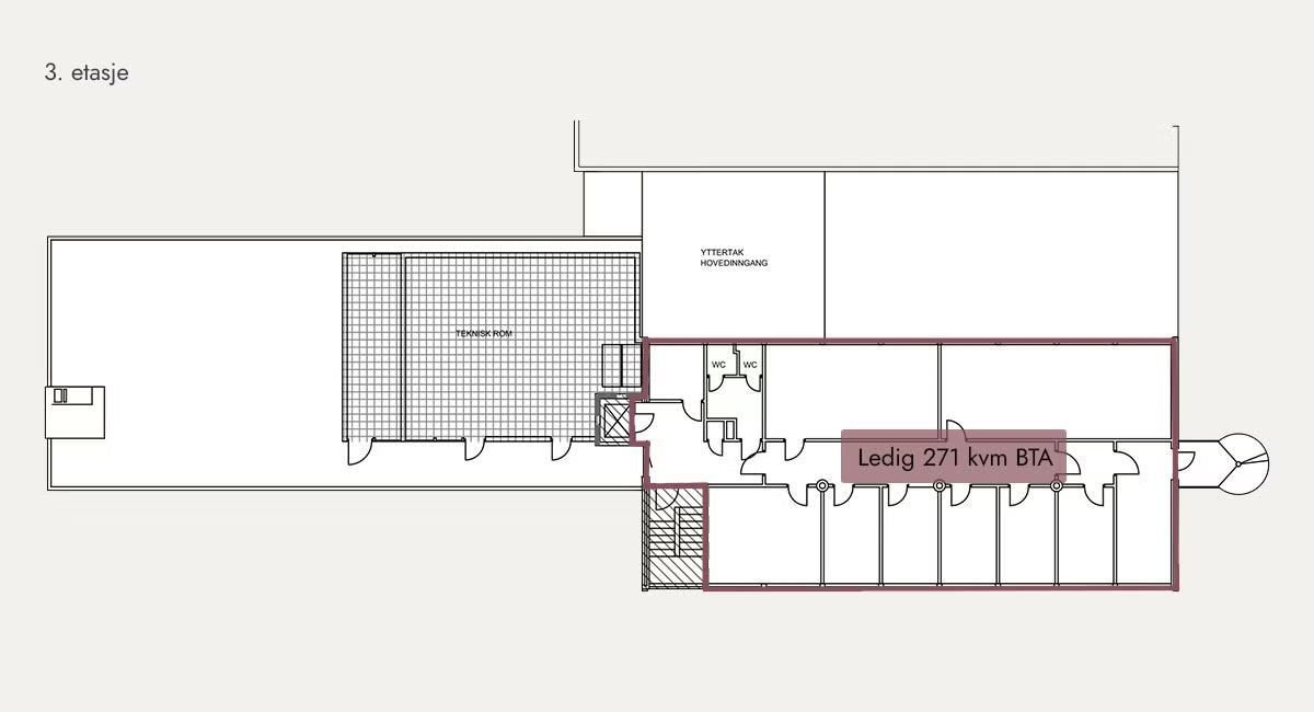 Lyst kontorlokale med sentral beliggenhet på Alnabru - Plantegning