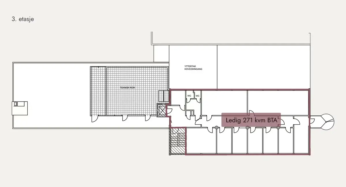 Bright office space with a central location at Alnabru - floor plan