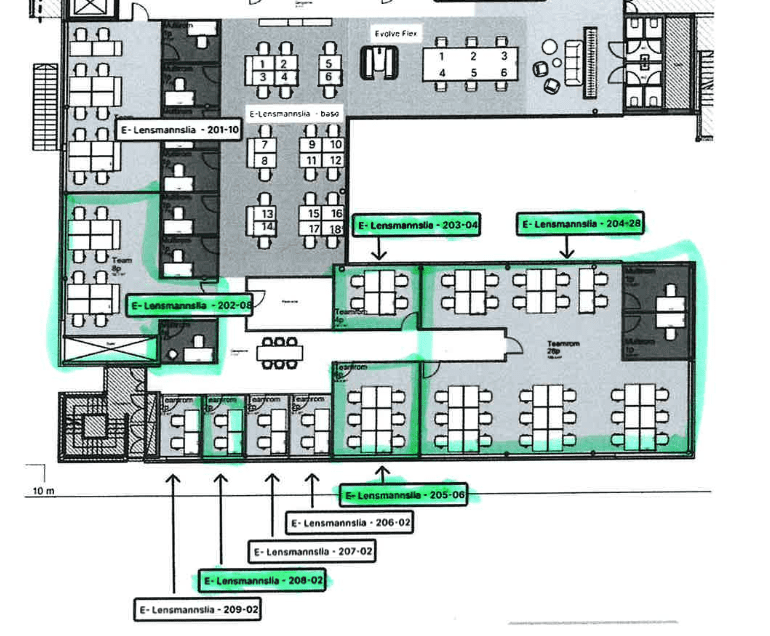 Møblert kontor i fullservicebygg for opptil 8 ansatte