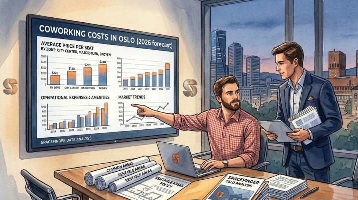 What do serviced offices and coworking cost in Oslo in 2026?