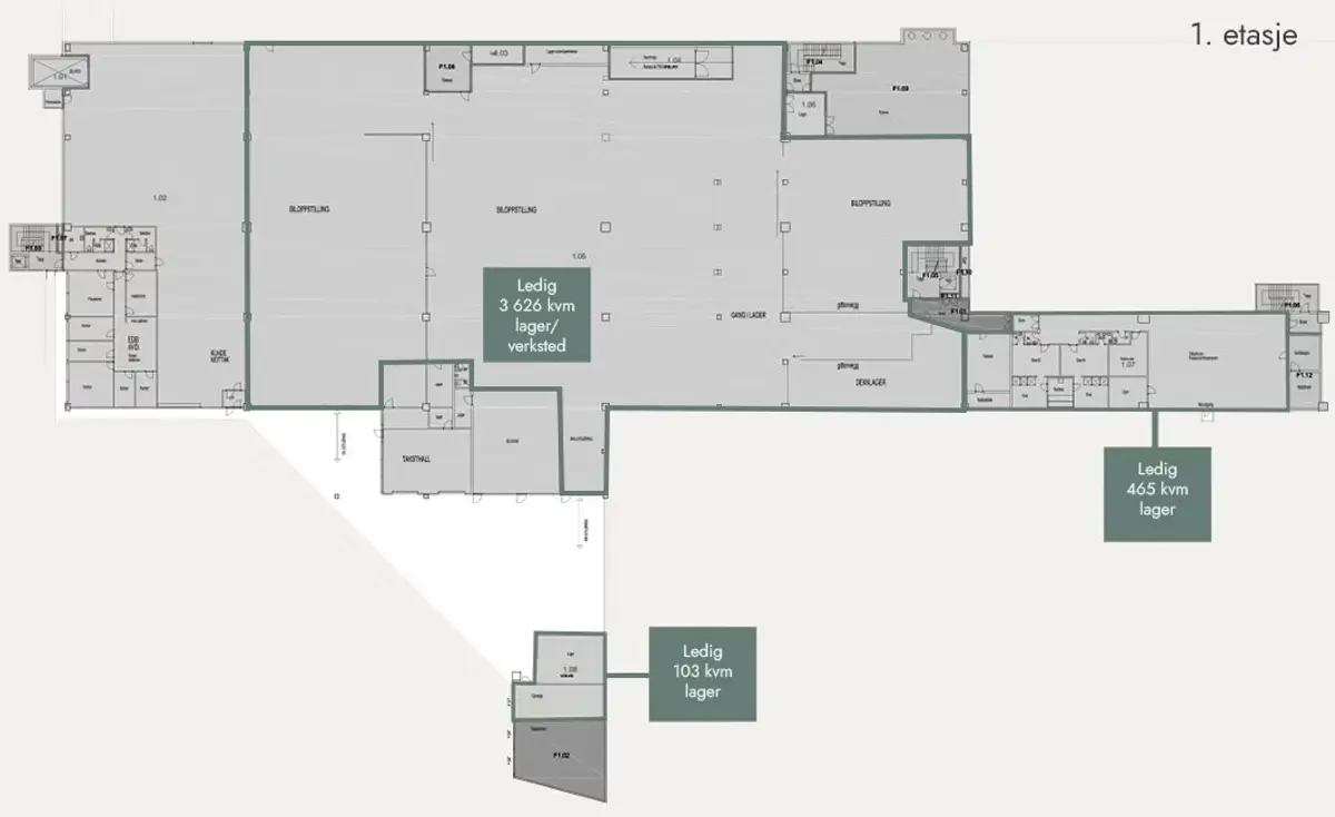 Efficient ground floor warehouse space in Økernveien - floor plan