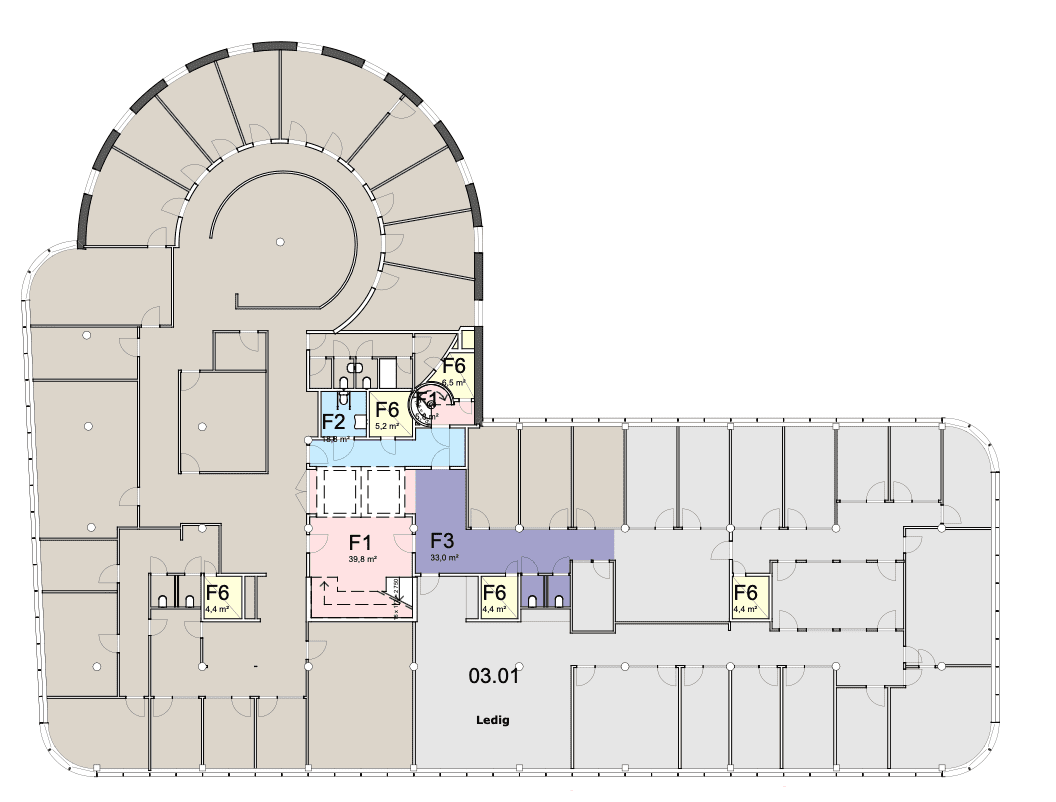 Modern office space of 508 sqm with options for customization