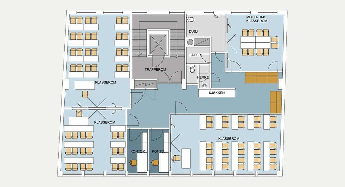 Education space or office for rent in central Oslo - Floor plan