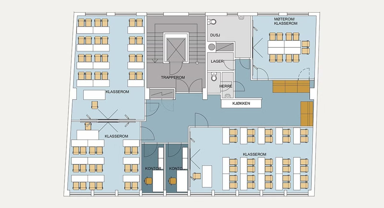 Kurslokale eller kontor til leie ved Jernbanetorget! - Plantegning
