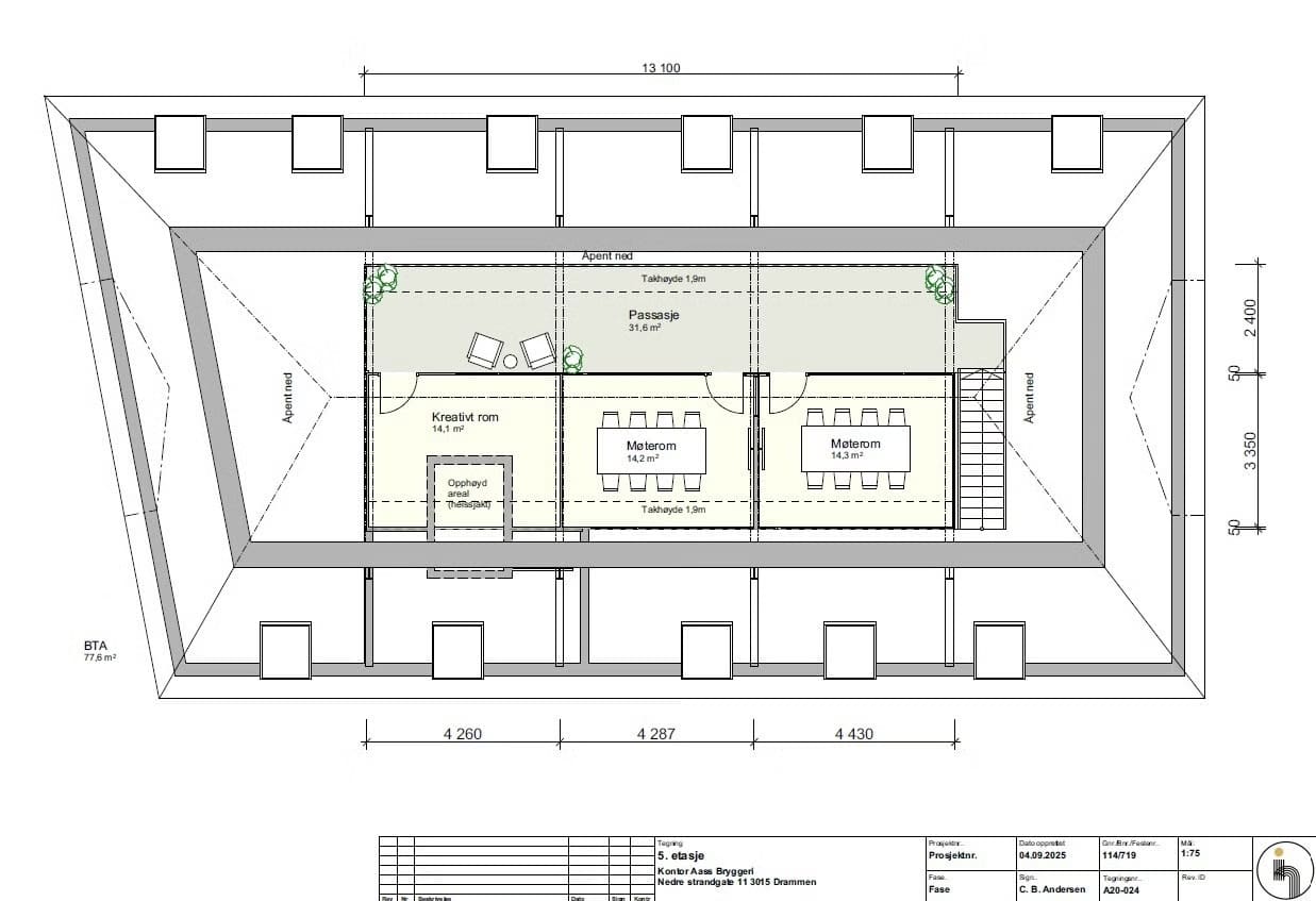 Office space available for rent in Bragernes, Drammen - Floor plan