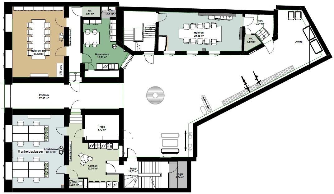 Offices in a classic building with space for 8–16 employees - Floor plan