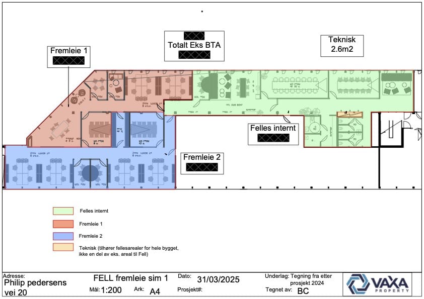 Office for rent in landmark building at Lysaker - Floor plan