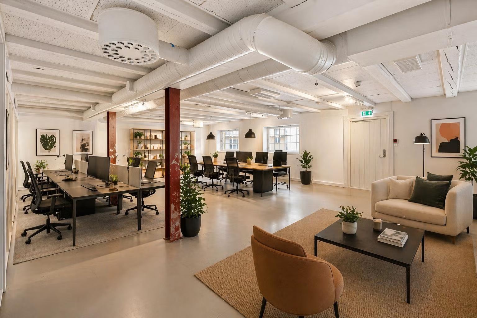 Open-plan office space with meeting room in creative surroundings at Fredensborg - Workspace