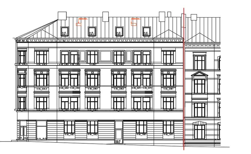 Beautiful corner property with large windows, right next to the tram stop - facilities