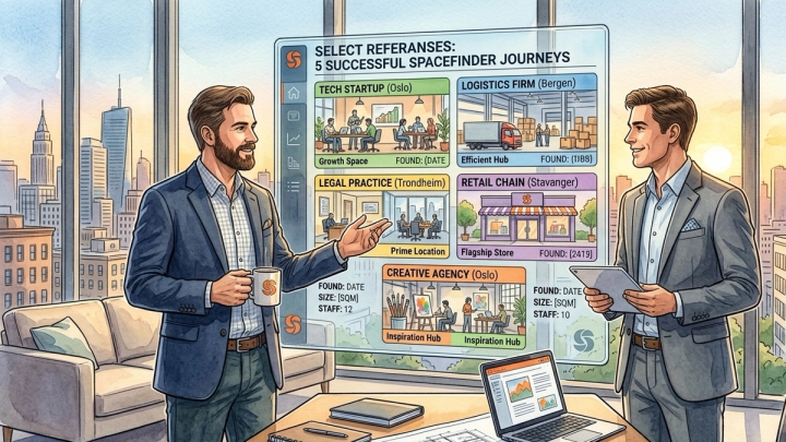Utvalgte referanser: Slik hjalp Spacefinder 5 bedrifter med å finne kontor