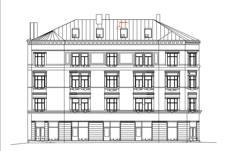 Beautiful corner property with large windows, right next to the tram stop - facilities
