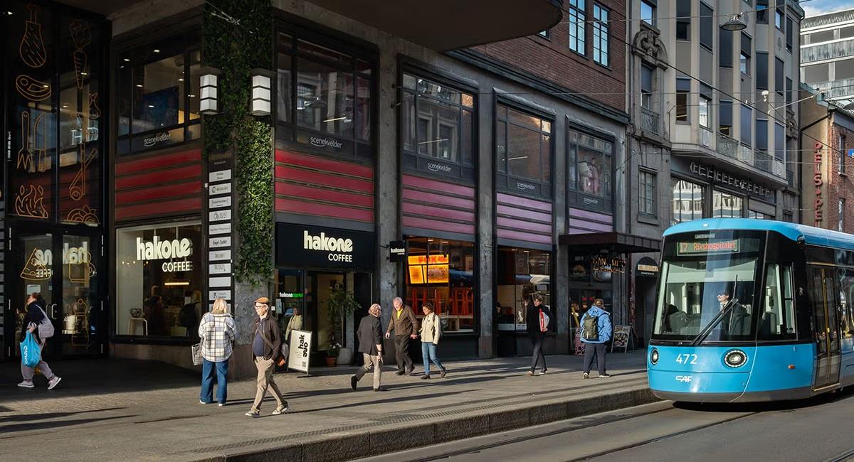 Profilert butikklokale på 887 m² ved Folketeaterpassasjen - Fasade